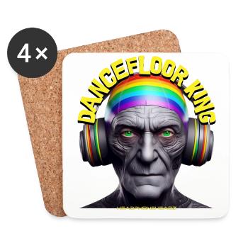 DANCEFLOOR KING - Cool Grandpa with Headphones! - Coasters (set of 4) - white - Front