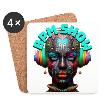 BPM SHOW - Cool Woman with Headphones! - Coasters (set of 4) - white - Front