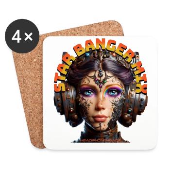 STAR BANGER MIX - Cool Princess with Headphones! - Coasters (set of 4) - white - Front
