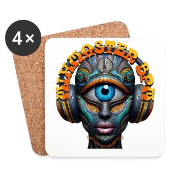 MIXMASTER BPM - Cool Cyclops with Headphones! - Coasters (set of 4) - white - Front