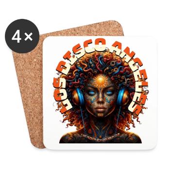 LOS DISCO ANGELES - Cool Woman with Headphones! - Coasters (set of 4) - white - Front
