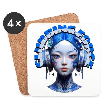 CLUBBING FORCE - Cool Woman with Headphones! - Coasters (set of 4) - white - Front