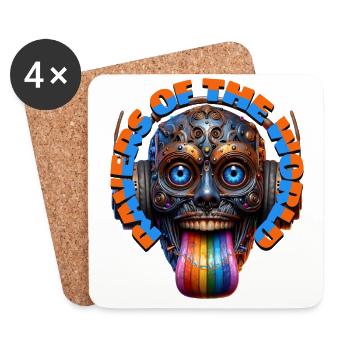RAVERS OF THE WORLD - Cool Creature & Headphones! - Coasters (set of 4) - white - Front