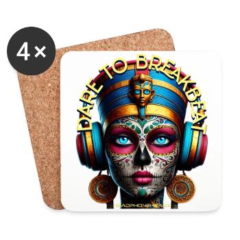 DARE TO BREAKBEAT - Cool Princess with Headphones! - Coasters (set of 4) - white - Front