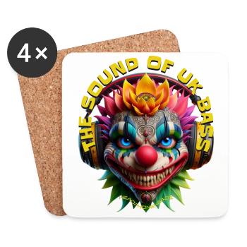 THE SOUND OF UK BASS - Cool Clown with Headphones! - Coasters (set of 4) - white - Front