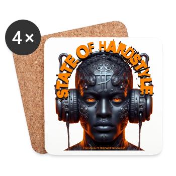 STATE OF HARDSTYLE - Cool Dude with Headphones! - Coasters (set of 4) - white - Front