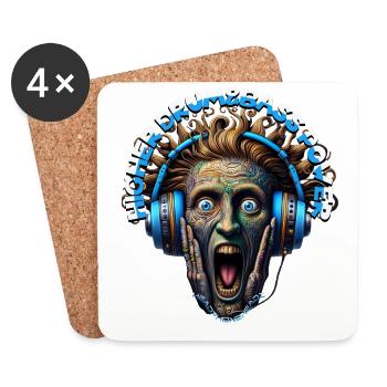 HIGHER DRUM&BASS POWER - Funny Dude & Headphones! - Coasters (set of 4) - white - Front
