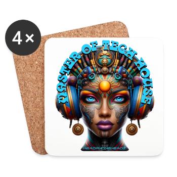 MASTER OF TECH HOUSE - Cool Princess & Headphones! - Coasters (set of 4) - white - Front