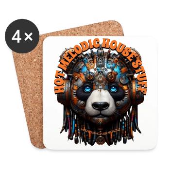 HOT MELODIC HOUSE STUFF - Cute Panda & Headphones! - Coasters (set of 4) - white - Front