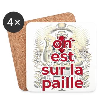 We're on the fence - Coasters (set of 4) - white - Front