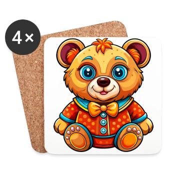 Joli nounours - Dessous de verre (lot de 4) - blanc - Devant