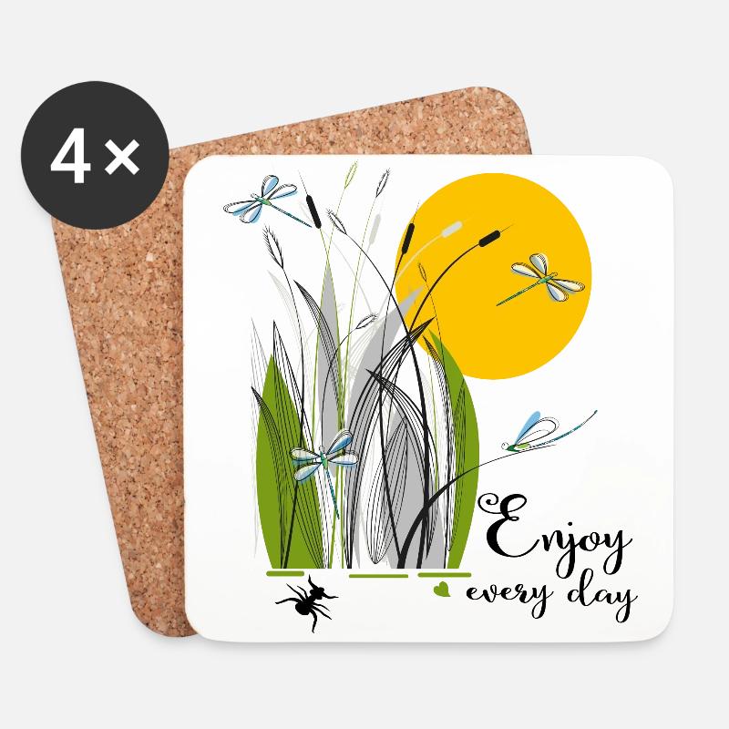 Enjoy every Day - Untersetzer (4er-Set) - Weiß