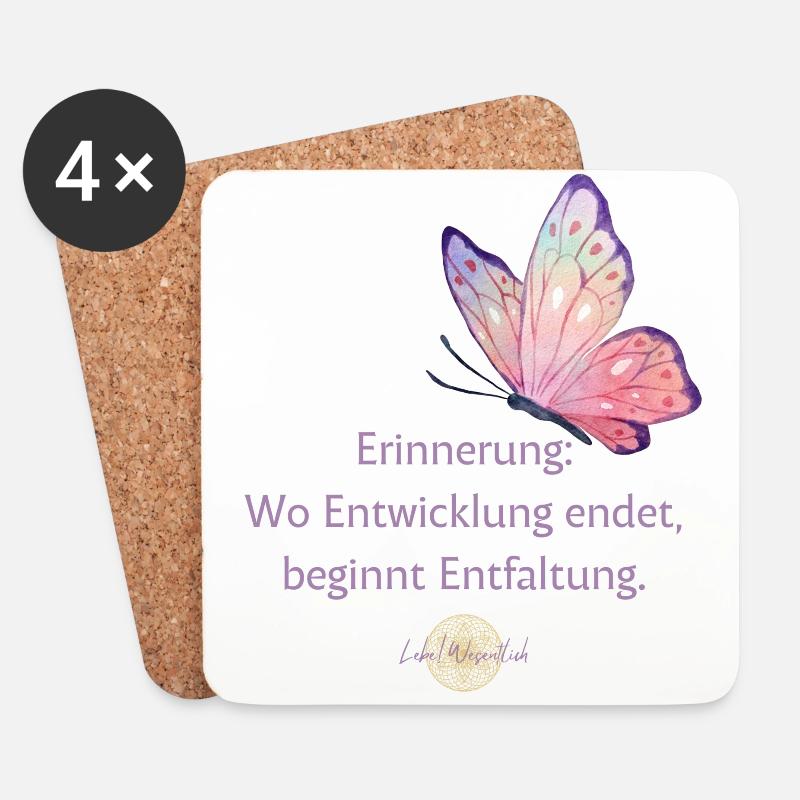 Entfaltung - Untersetzer (4er-Set) - Weiß