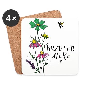 Sorcière des herbes - Dessous de verre (lot de 4) - blanc - Devant