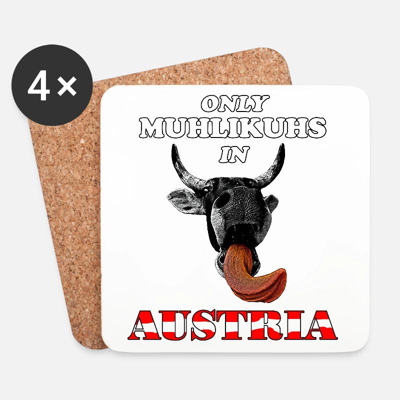 Only Muhlikuhs in Austria - Untersetzer (4er-Set) - Weiß