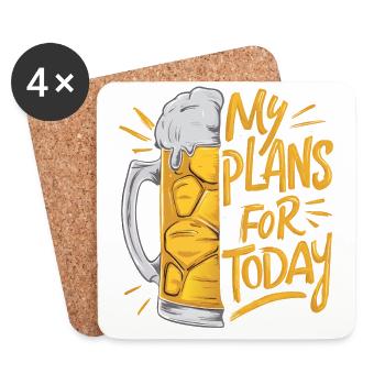 Bier - Mes projets pour aujourd’hui - Dessous de verre (lot de 4) - blanc - Devant