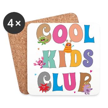 Cool Kids Club - Coasters (set of 4) - white - Front