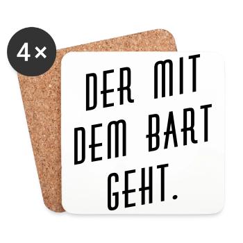 Der mit dem Bart geht. - Untersetzer (4er-Set) - Weiß - Vorne