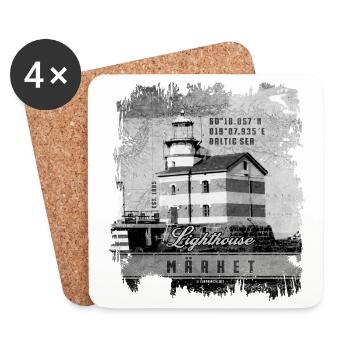 Produits phare de Märke, Phare de Finlande, Gris - Dessous de verre (lot de 4) - blanc - Devant