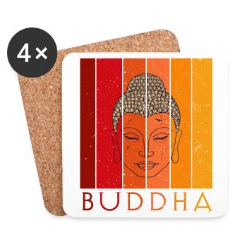 Bouddha - Dessous de verre (lot de 4) - blanc - Devant