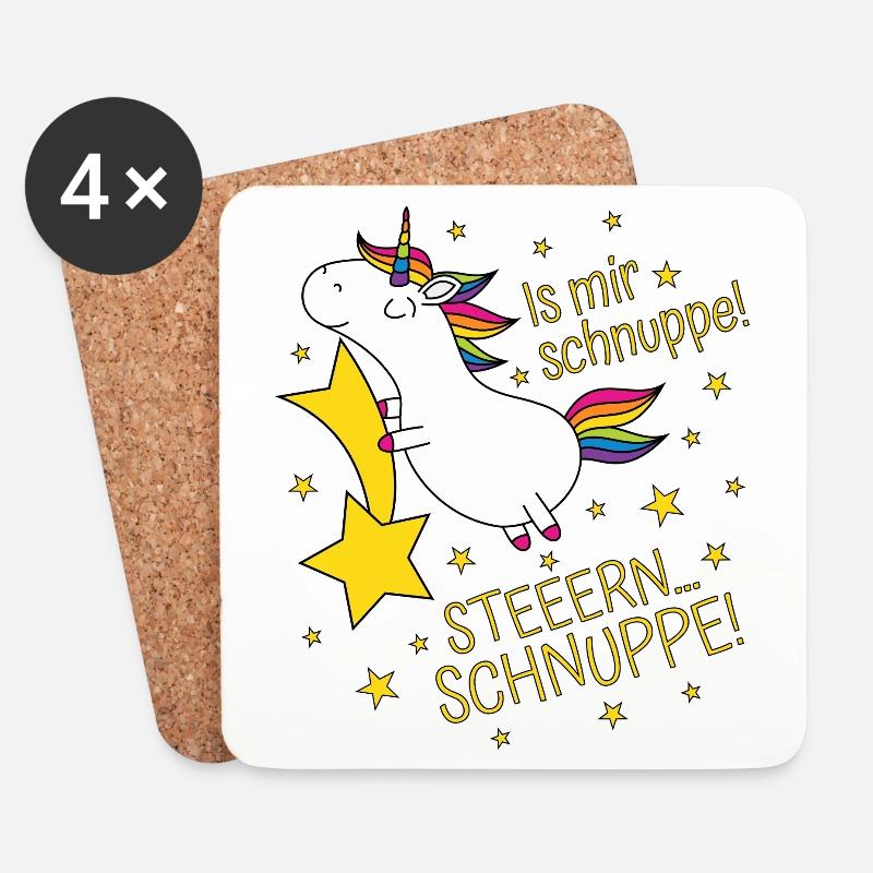 Einhorn Sprüche Is Mir Schnuppe Steeern...Schnuppe - Untersetzer (4er-Set) - Weiß