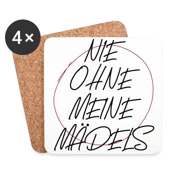 nie ohne meine mädels kreis - Untersetzer (4er-Set) - Weiß - Vorne