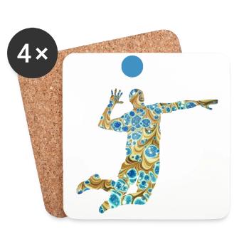 volleyballer e 243 - Dessous de verre (lot de 4) - blanc - Devant