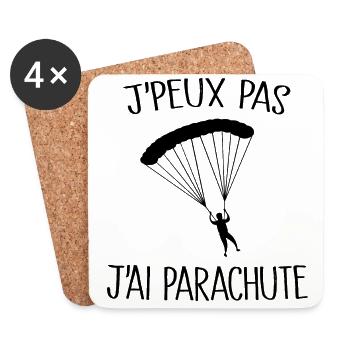 Je Peux Pas J'ai Parachute - Dessous de verre (lot de 4) - blanc - Devant