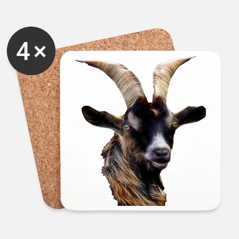 GOAT WIDDER STEINBOCK - Coasters (set of 4) - white