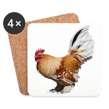 Cochins are one of the largest chicken breeds - Coasters (set of 4) - white - Front