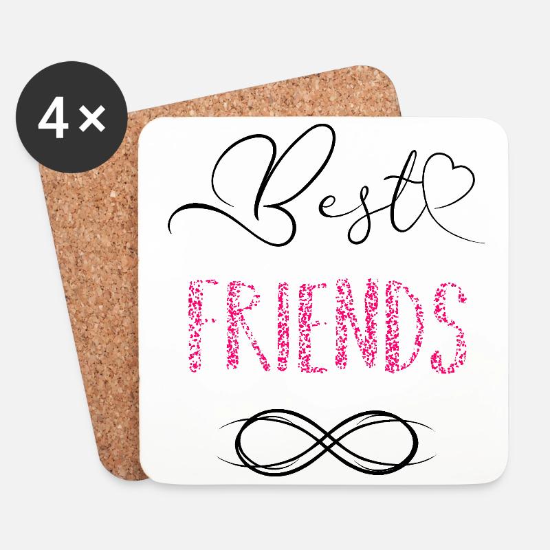 Beste Freunde - Untersetzer (4er-Set) - Weiß