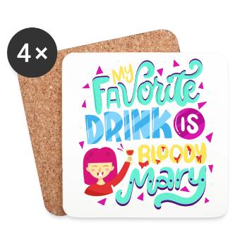My Favorite Drink Is Bloody - Coasters (set of 4) - white - Front