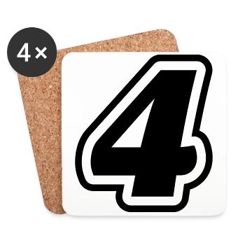 4 number symbol - Coasters (set of 4) - white - Front