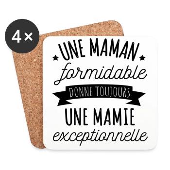 T shirt maman humour future mamie cadeau - Dessous de verre (lot de 4) - blanc - Devant