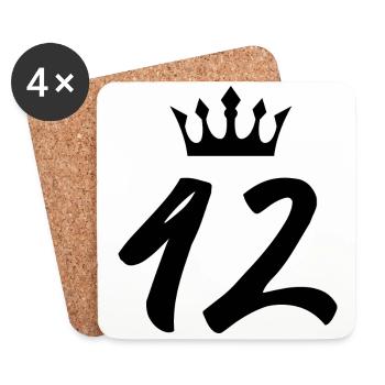 42 Zahl Krone - Untersetzer (4er-Set) - Weiß - Vorne
