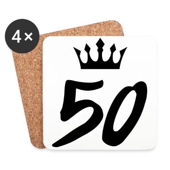 Couronne de 50 numéros - Dessous de verre (lot de 4) - blanc - Devant