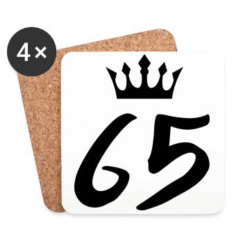 65 Number crown - Coasters (set of 4) - white - Front