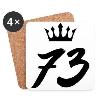 73 Number crown - Coasters (set of 4) - white - Front