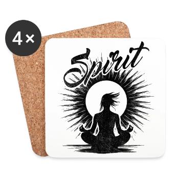 Yoga Spirit - Le bien-être de la méditation - Dessous de verre (lot de 4) - blanc - Devant