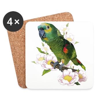 The blue-fronted amazon - Coasters (set of 4) - white - Front