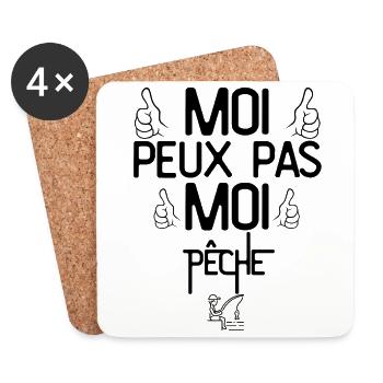 Moi Peux Pas Moi Pêche - Dessous de verre (lot de 4) - blanc - Devant