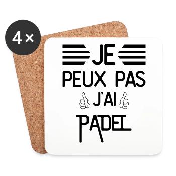 Je Peux Pas J Ai Padel - Dessous de verre (lot de 4) - blanc - Devant