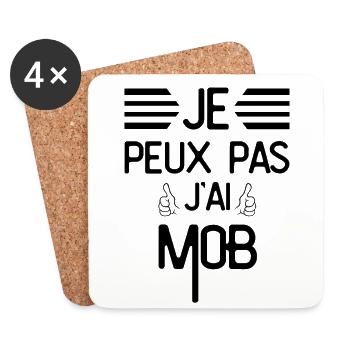 Je Peux Pas J Ai Mob - Dessous de verre (lot de 4) - blanc - Devant