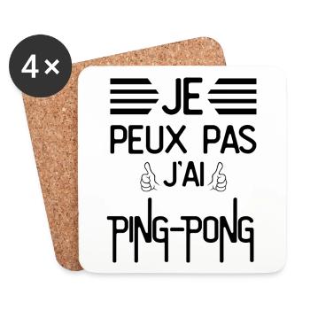 Je Peux Pas J Ai Ping pong - Dessous de verre (lot de 4) - blanc - Devant