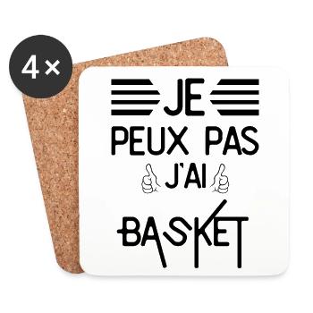 Je Peux Pas J Ai Basket - Dessous de verre (lot de 4) - blanc - Devant