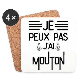 Je Peux Pas J Ai Mouton - Dessous de verre (lot de 4) - blanc - Devant