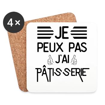 Je Peux Pas J Ai Pâtisserie - Dessous de verre (lot de 4) - blanc - Devant