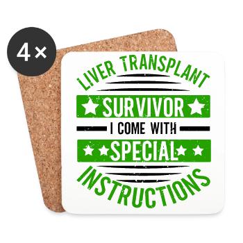 Liver Transplant Liver Surgery Organ Donor - Coasters (set of 4) - white - Front