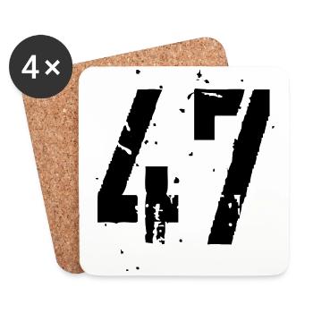 47 Number 47 - Coasters (set of 4) - white - Front