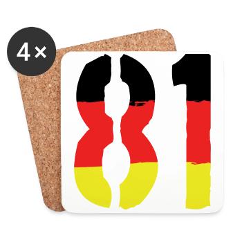81 Symbole numérique Allemagne - Dessous de verre (lot de 4) - blanc - Devant